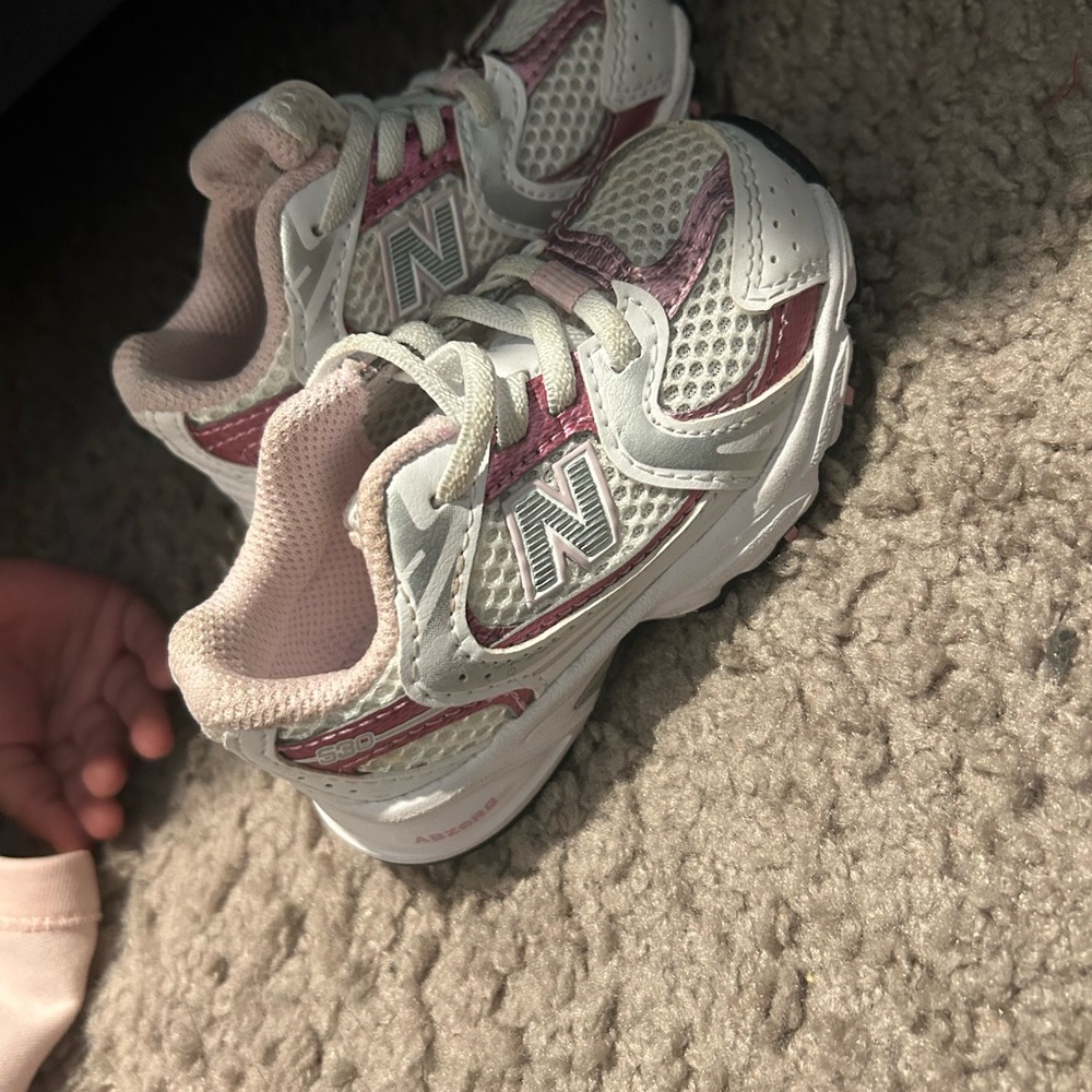 New Balance Kids Sneakers - Pink and White - Picture 2 of 3
